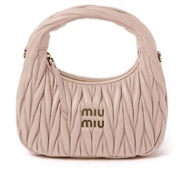 Miu Miu Bolsa Hobo em couro Napa Rosa