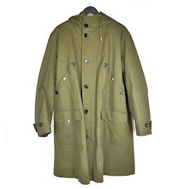 Céline Casaco militar com capuz de shearling com logótipo Dourado