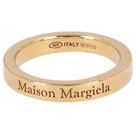 Maison Martin Margiela Engraved Logo Silver Ring Orange