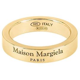 Maison Martin Margiela Engraved Logo Silver Ring Golden