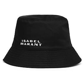 Isabel Marant Hailey Logo Embroidered Bucket Hat Black