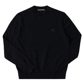 Acne Knit BLACK Face Patch Wool Men's Knit Black