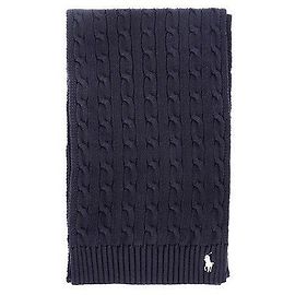 Ralph Lauren Cachecol de malha trançada Pony Preto