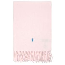 Ralph Lauren Solid Pony Wool Fringe Scarf White