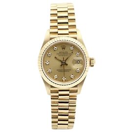 Rolex Orologio Datejust in oro da donna con diamanti originali D'oro