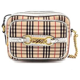 Burberry Bolsa de Câmera Check Link Multicor