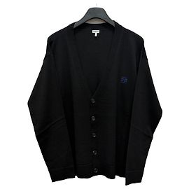 Loewe Wollstrickjacke mit Signatur-Logo Silber