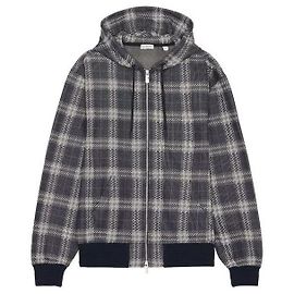 Burberry Moletom com capuz e zíper em mistura de algodão Azul