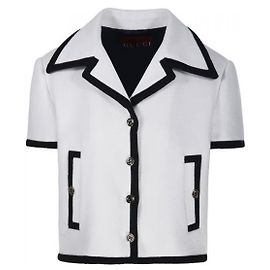 Gucci Chaqueta de tweed de algodón stamp: ZAQSO Plata