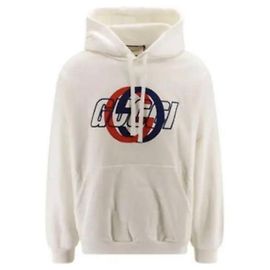 Gucci Sudadera con capucha de jersey de algodón con estampado: Blanco