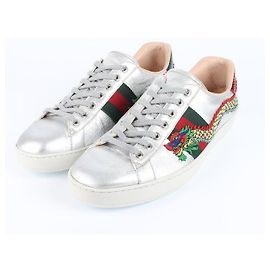 Gucci Sneakers Ace Dragon Silver Argento