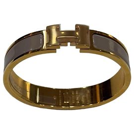 Hermès Bracciale Click da donna Marron Glacé PM Argento