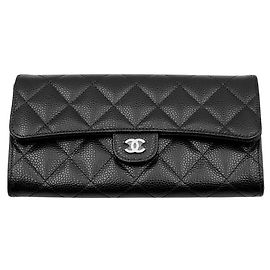 Chanel Caviar Long Wallet Black