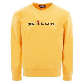 Kiton Sweatshirt mit Logo in Gelb Gelb