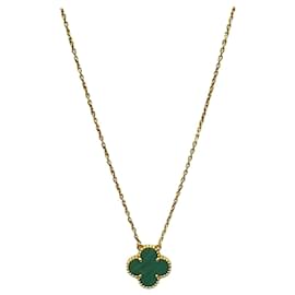 Van Cleef & Arpels Collana Vintage Alhambra in Oro Giallo e Malachite D'oro