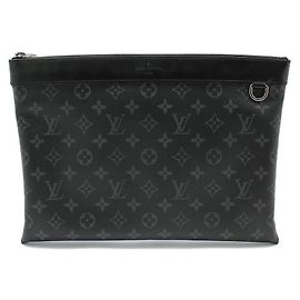 Louis Vuitton Clutch Monogram Eclipse Apollo Castaño
