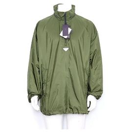 Prada Khaki Triangle Logo Nylon Men's Jacket Brown