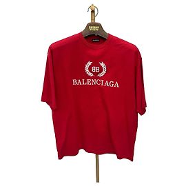 Balenciaga Bay Leaf Embroidered Short Sleeve XS Red