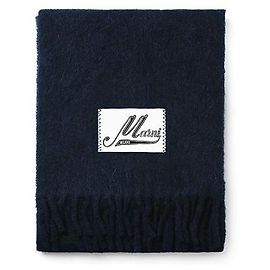 Marni Bufanda de alpaca con flecos Negro
