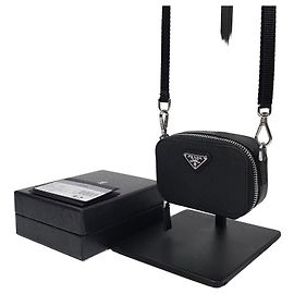Prada Mini bolsa tiracolo em couro Saffiano Prata
