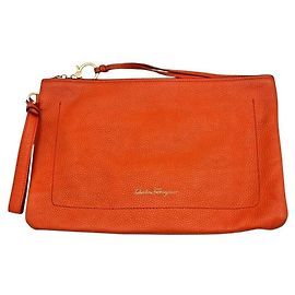 Salvatore Ferragamo Clutch in pelle Arancione
