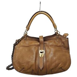 Burberry Bolsa de ombro em couro marrom Marrom