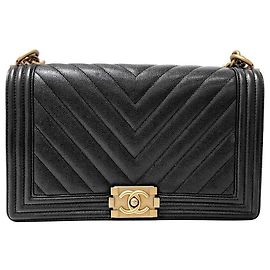 Chanel Sac Boy Chevron Caviar New Medium Noir