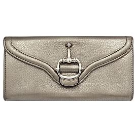 Gucci Cartera larga de cuero Castaño