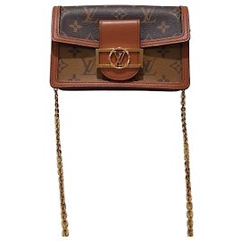 Louis Vuitton Mini borsa a tracolla Dauphine Chain Wallet Argento