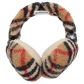 Burberry Check Wool Cashmere Ear Muffs Brown