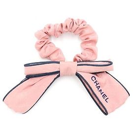 Chanel Scrunchie de cinta de seda para mujer, diadema de temporada Roja