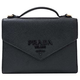 Prada Monochrome Saffiano Shoulder Bag Black
