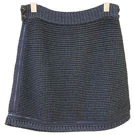 Chanel Saia de malha de tweed azul marinho Azul