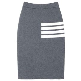 Thom Browne Merino-Bleistiftrock Link Stitch Braun