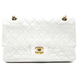 Chanel Lammleder Classic Medium Silber