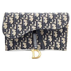 Dior Bolsa transversal Christian Oblique Saddle com corrente Multicor
