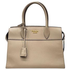 Prada Bolsa Tote Esplanade Saffiano Bege Marrom