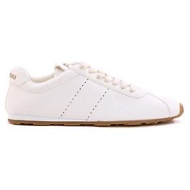 Miu Miu Baskets en cuir nappa Plume Blanc