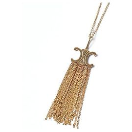Céline Long collier Folk Fringe en laiton avec finition dorée Doré
