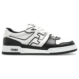Fendi Match Low-Top Sneaker aus Leder Schwarz