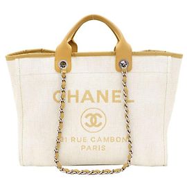 Chanel Borsa Tote Large Deauville e Borsa a Spalla Giallo