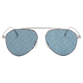 Fendi Occhiali da sole aviator con logo FF argento lucido Argento