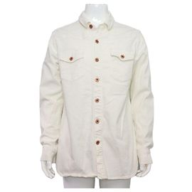 Off White Chaqueta de algodón para hombre con estampado blanco Blanco
