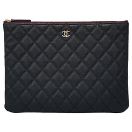 Chanel Classic Caviar Clutch Bag New Medium Black