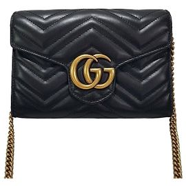 Gucci Mini bolsa de corrente matelassê GG Marmont Preto