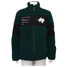 Off White Giacca in pile da uomo con shearling Verde