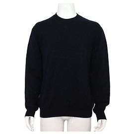 Louis Vuitton Navy Strickpullover für Herren mit geprägtem Logo Blau