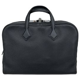 Hermès Victoria II Briefcase Black Silver Black