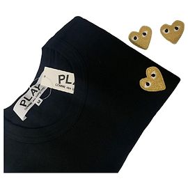 Comme Des Garcons Short Sleeve Gold Patch Play T-Shirt Weiß