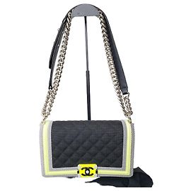 Chanel Boy Bag em tecido Canvas Limited Edition Medium Amarelo